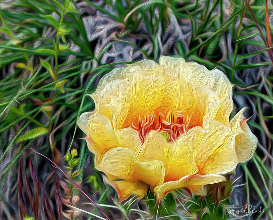 Prickly Bloom Digital Art by Angela Black