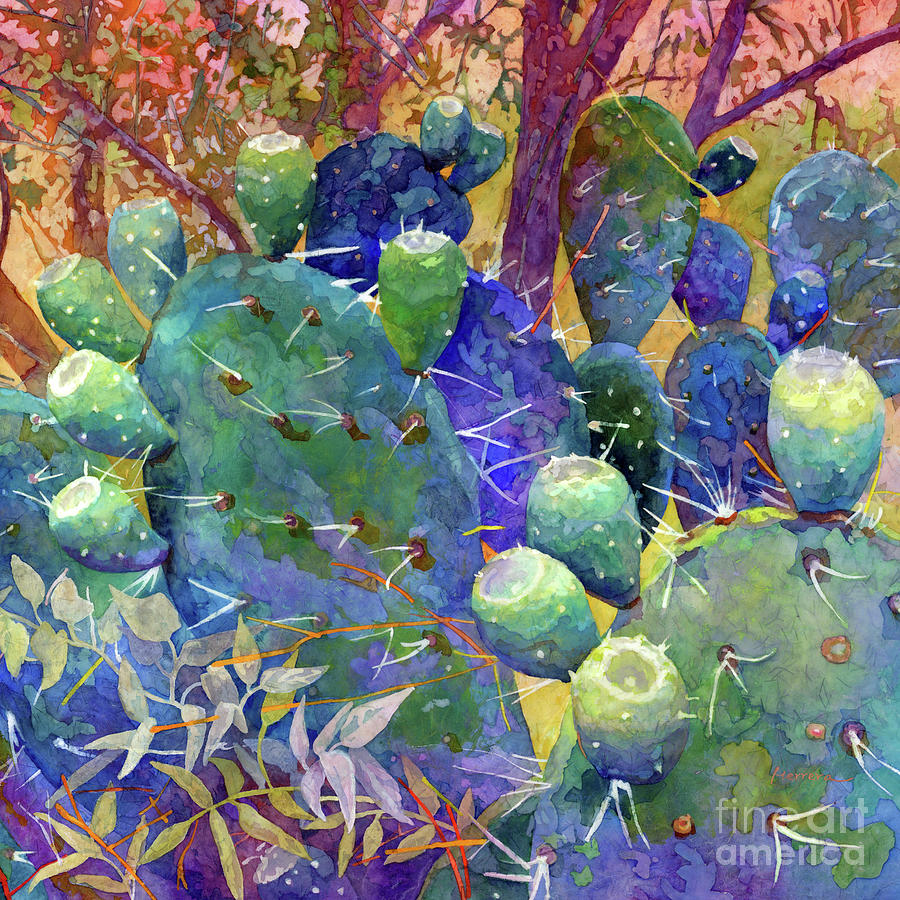 Prickly Patch - Cactus Pear Painting by Hailey E Herrera