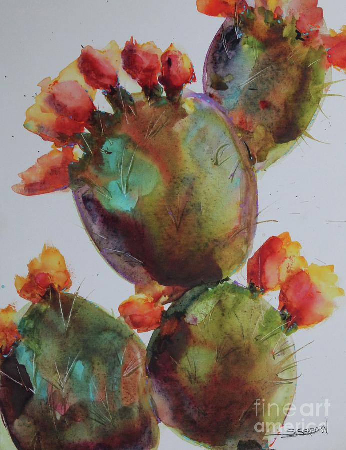 Prickly Pear Again Painting by Susan Seaborn