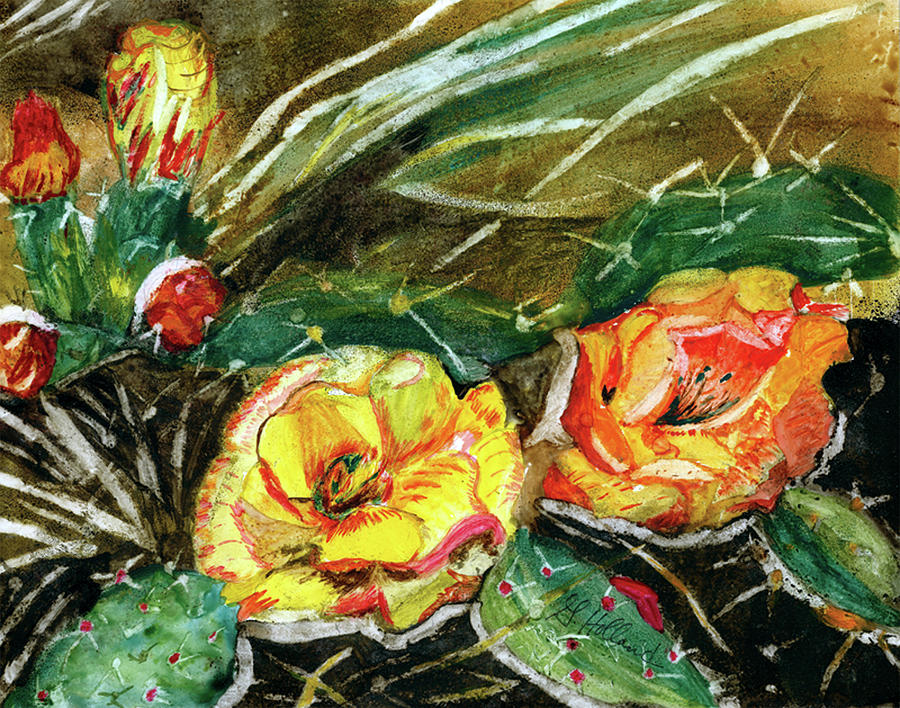 Prickly Pear Cactus Painting by Genevieve Holland