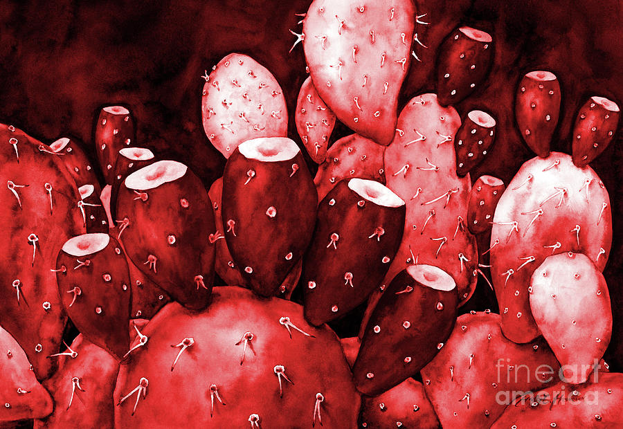 Prickly Pear In Red Painting