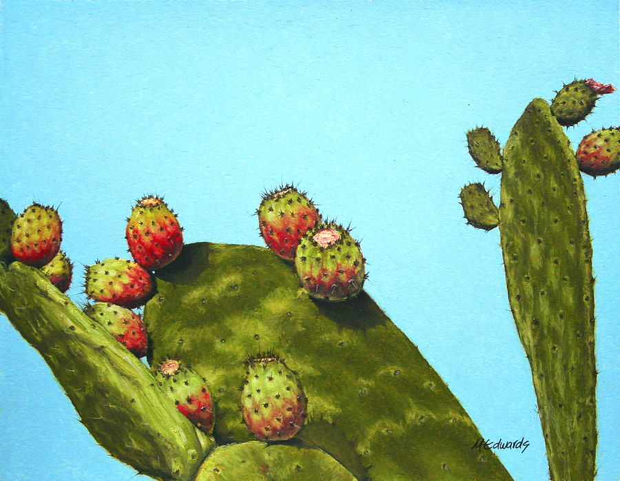Desert Painting - Prickly Pear by Marna Edwards Flavell