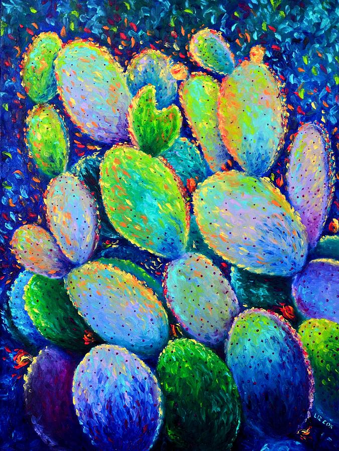 Prickly Pear Party Painting by Elizabeth Cox