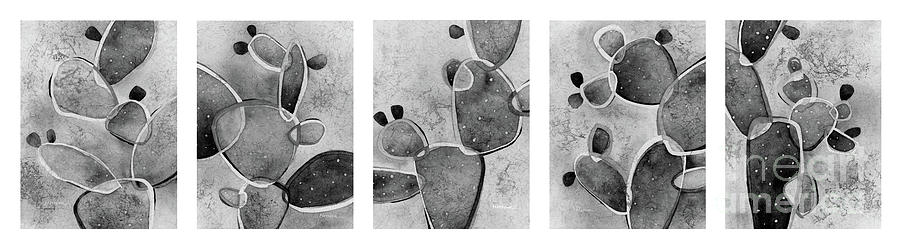 Prickly Pizazz Series In Black And White Painting