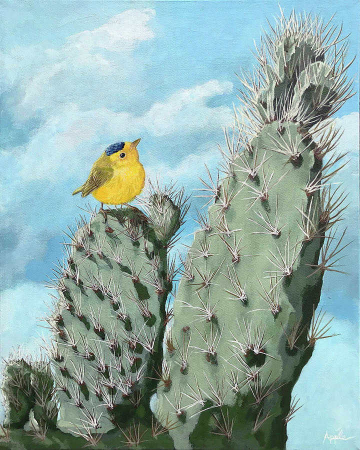Prickly View - wildlife painting Painting by Linda Apple