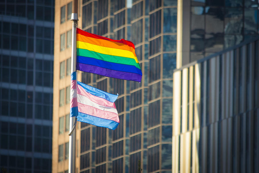 Pride Flag and Trans Flag Photograph by Ashley L Duffus