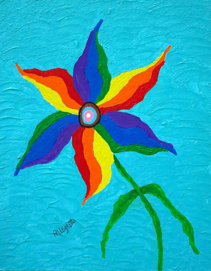 Pride Flag Daisy Painting by Pamela Allegretto
