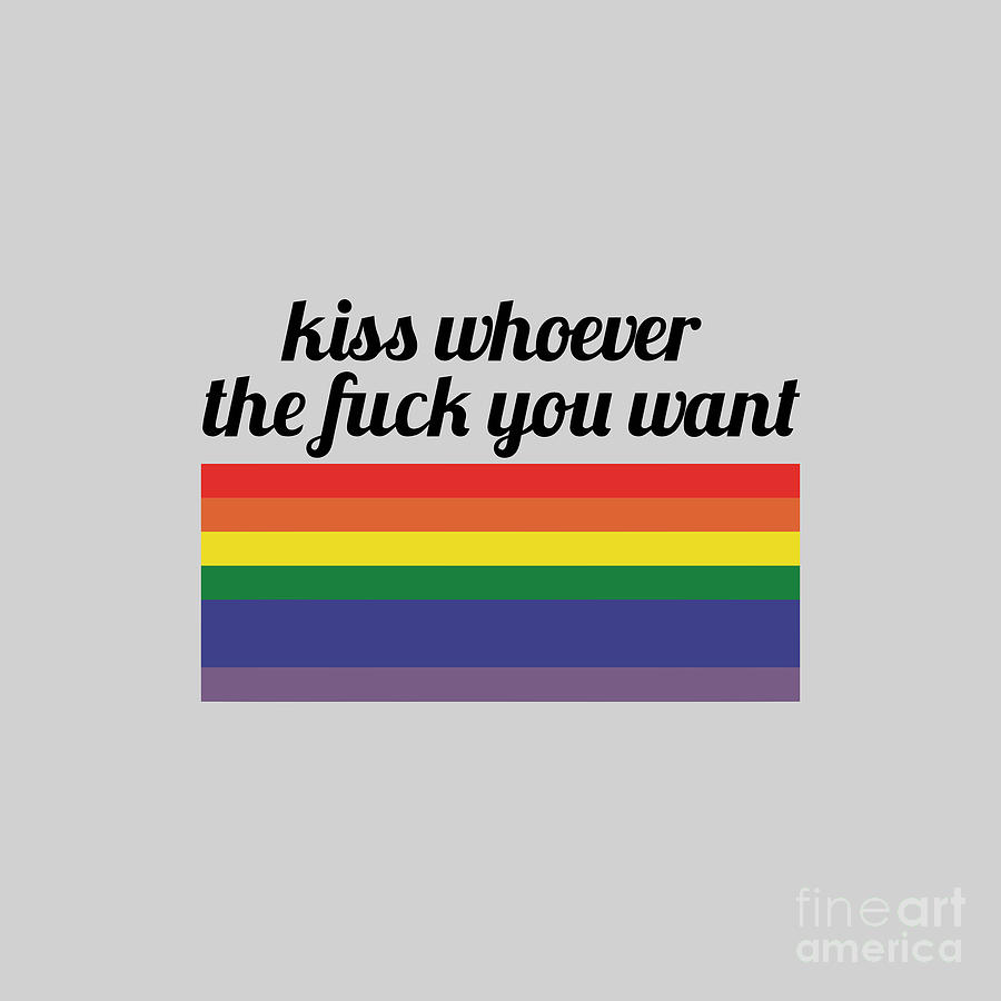 Kiss Whoever You Want Gay Pride Tote Bag, Queer Rainbow Flag Tote