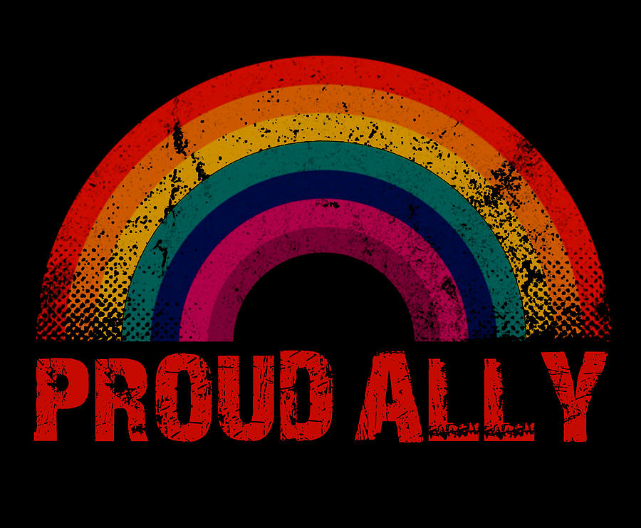 Pride LBGTQ Rainbow Proud Ally Support Rainbow Painting by Tony Rubino
