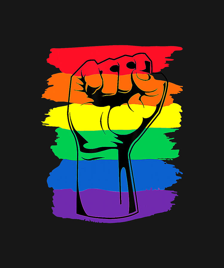 Pride Month Merch LGBT Rainbow Fist LGBTQ Gay Pride Drawing by DHBubble ...