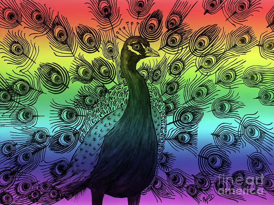 Pride Peacock Digital Art by Megan Dirsa-DuBois
