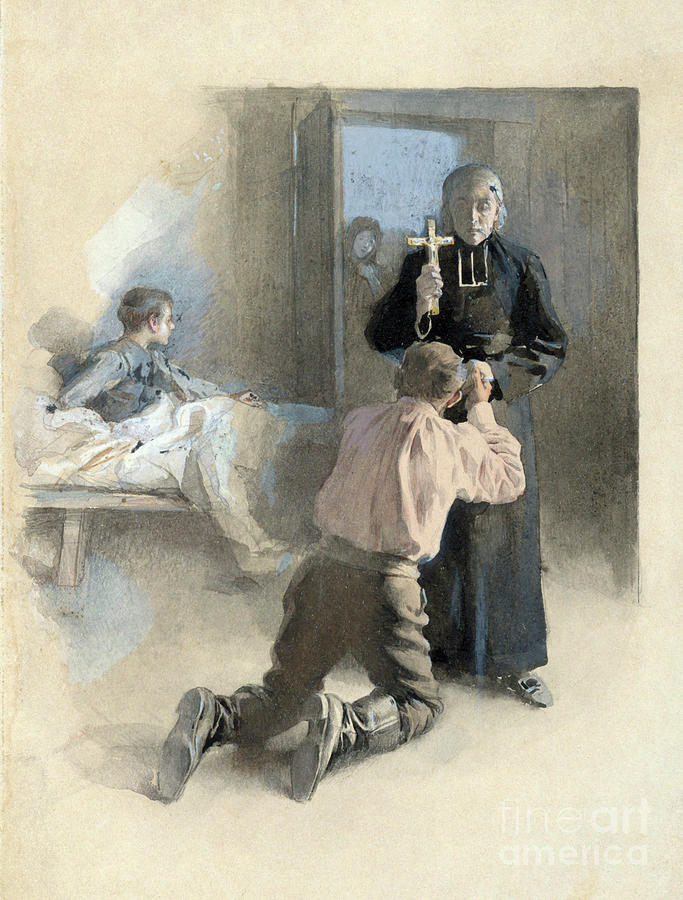Priest, 1894 Drawing by Albert Lynch