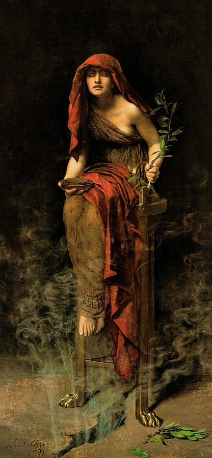 It Movie Painting - Priestess of Delphi, Pythia by John Collier