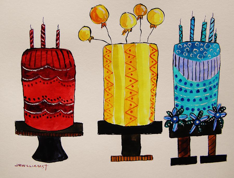 Primary Color Cakes Painting by John Williams