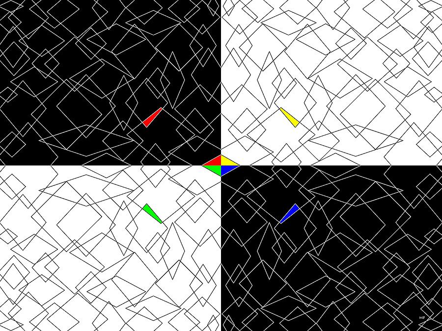 Four Upbeat Colors In Quadrants Digital Art