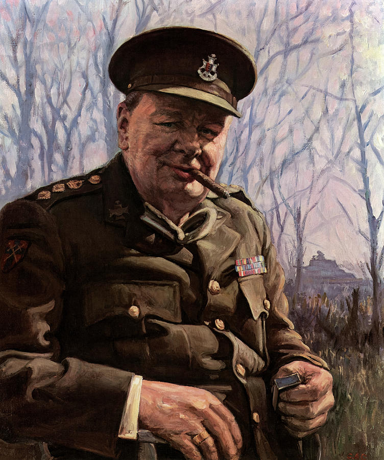 Winston Churchill Painting - Prime Minister Winston Churchill by English School
