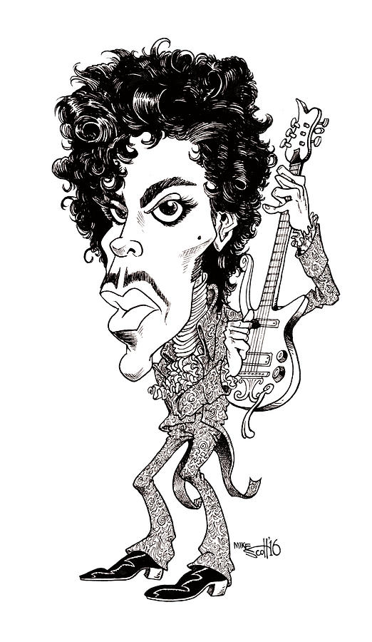 Prince Drawing by Mike Scott