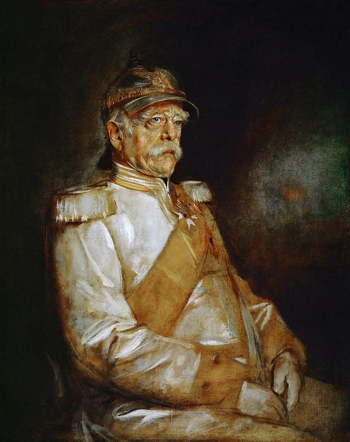 Prince Otto von Bismarck In Uniform With Prussian Helmet - Franz von Lenbach Painting by War Is Hell Store