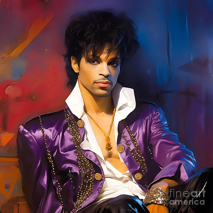 Prince Musician Photograph - Prince Portrait Painting by Mark Ashkenazi