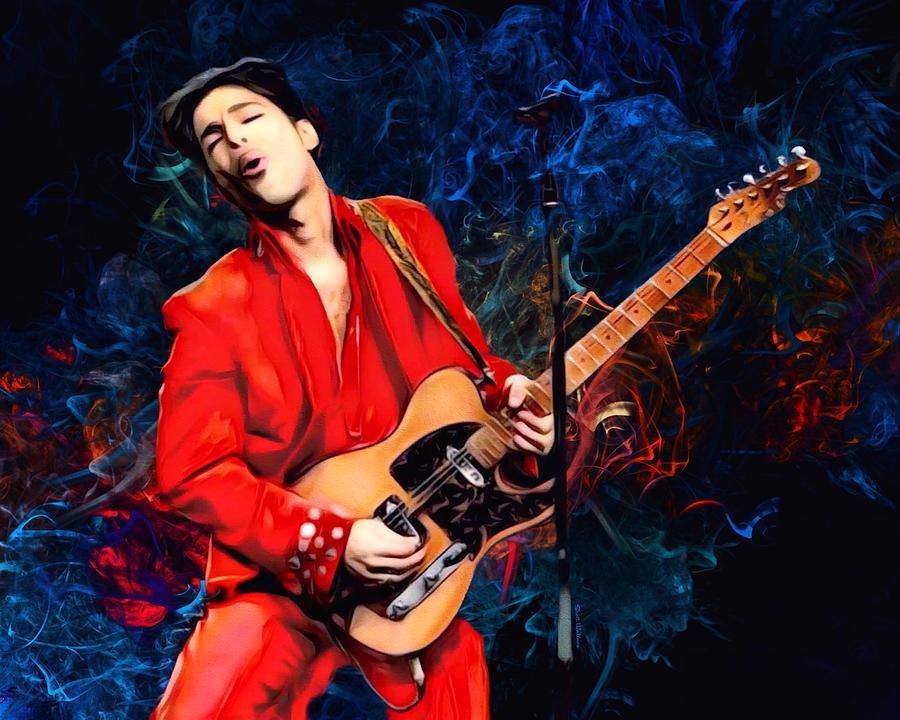 Prince Musician Digital Art - Prince Portrait  by Scott Wallace Digital Designs
