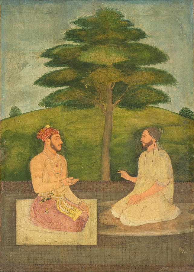PRINCE SULAYMAN SHIKUH IN CONVERSATION WITH A SCHOLAR Mughal, attributed to Chitarman, circa 1655 Painting by Artistic Rifki