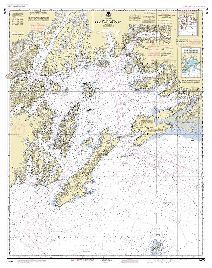 Prince William Sound Alaska Chart 16700a, Noaa Chart 16700 Digital Art ...