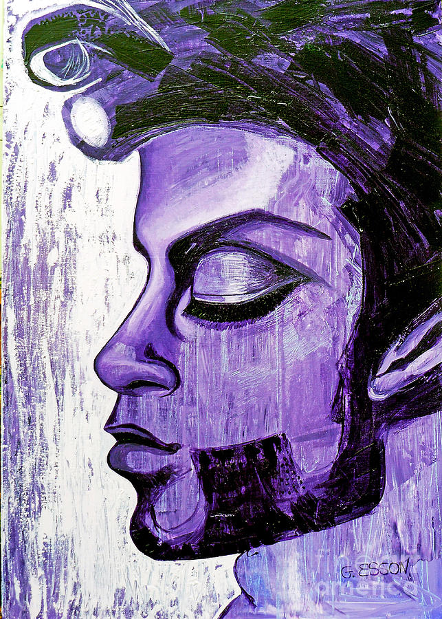 Prince Musician Painting - Princes Purple Rain by Genevieve Esson