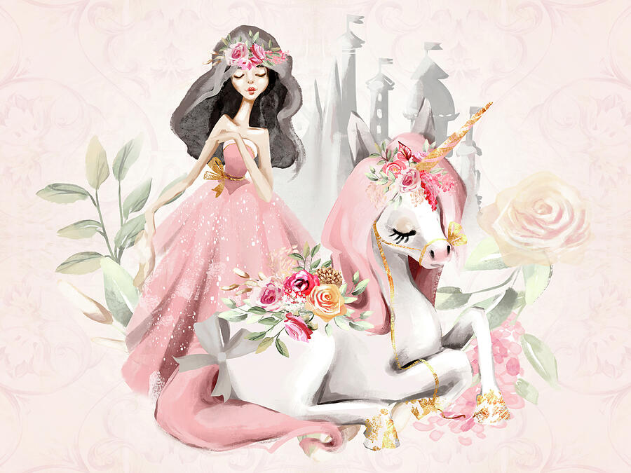 Princess and Unicorn Digital Art by Dru Kuhlman Princess and Unicorn Digital Art by Dru Kuhlman
