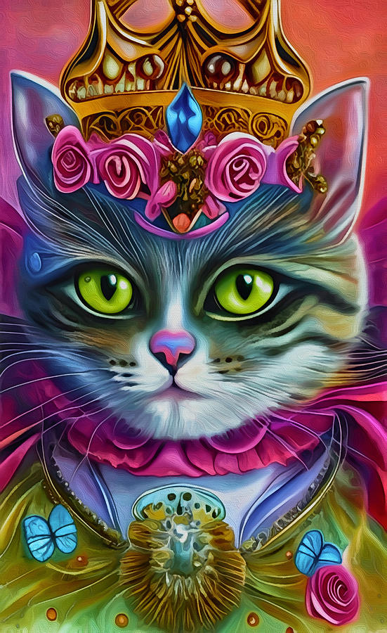 Princess Cat Mixed Media by Ann Leech