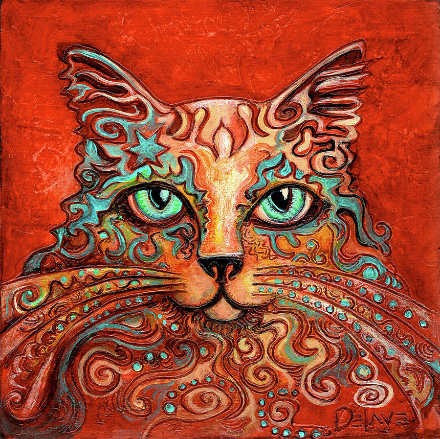 Princess Cat Painting by Mary DeLave