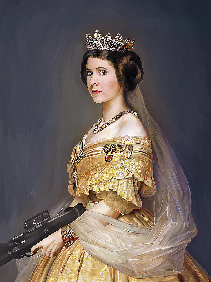 Star Wars Digital Art - Princess Leia Poster Carrie Fisher Tribute by Lily Kalinsky
