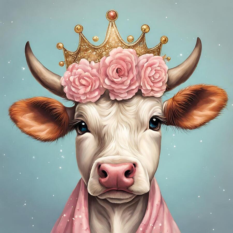 Rose Digital Art - Princess Moo by Shelby Hayes