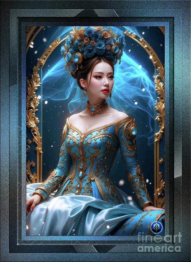 Princess Of The Blue Rose Stunning AI Concept Art by Xzendor7 Digital Art by Xzendor7
