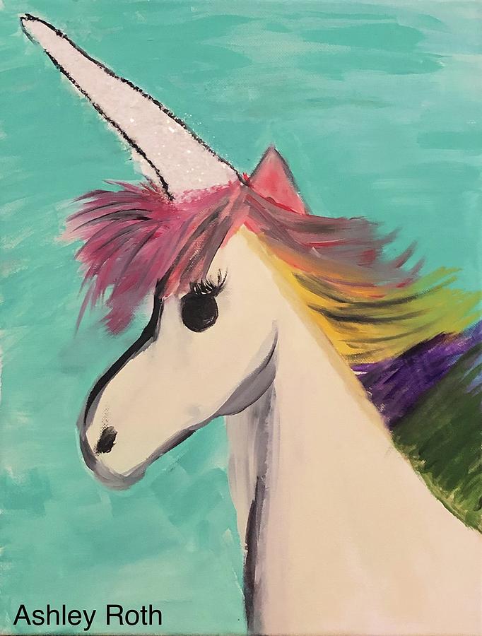 Princess sparkle the unicorn Painting by Ashley Roth