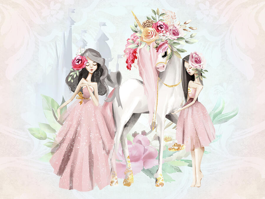 Princesses and Unicorn Digital Art by Dru Kuhlman Princesses and Unicorn Digital Art by Dru Kuhlman