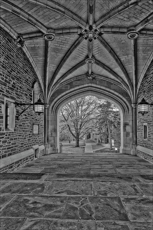 Princeton Blair Hall Arch BW Photograph by Susan Candelario