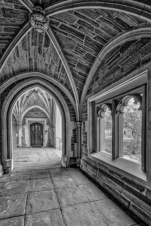 Princeton Holder Hall Arches BW Photograph by Susan Candelario