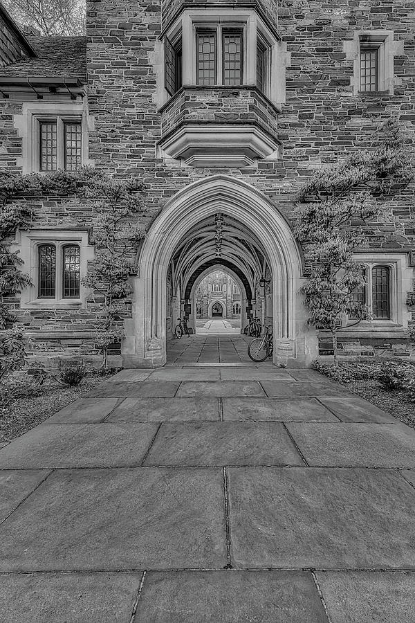Princeton Rockefeller Arches  BW Photograph by Susan Candelario