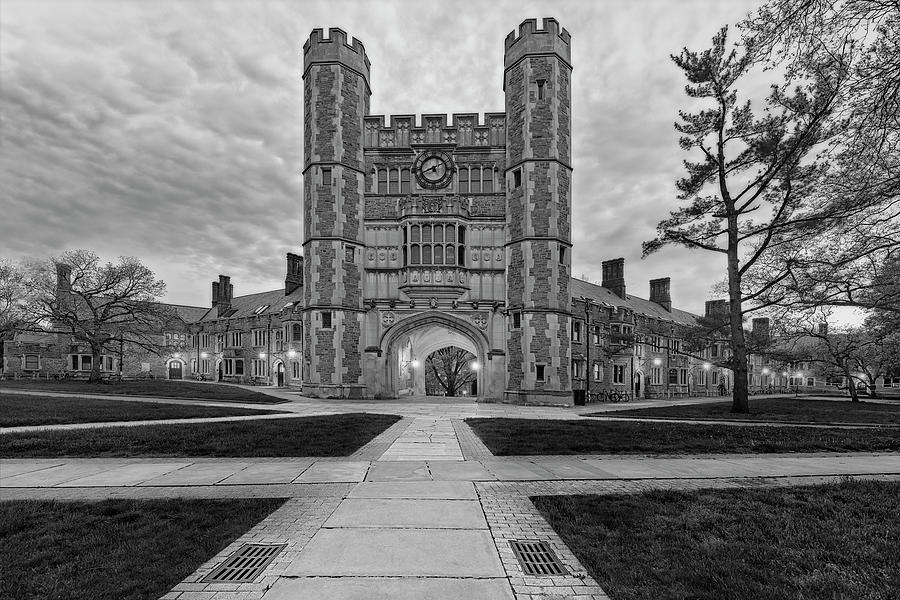 Princeton University Blair Hall Clock Tower BW Photograph by Susan Candelario