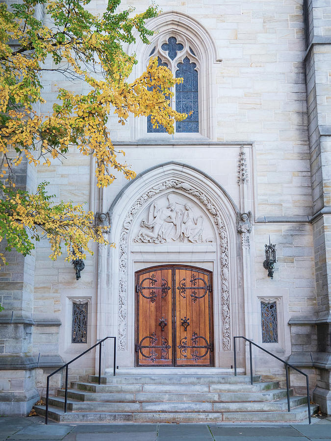 Princeton University Chapel Side Entrance Vertical Photograph by Kristia Adams