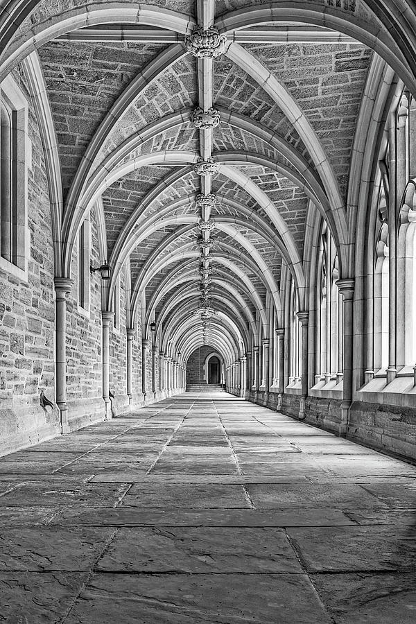 Princeton University Hallway II BW Photograph by Susan Candelario