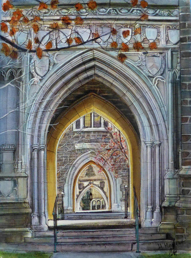 Princeton University III Painting by Henrieta Maneva