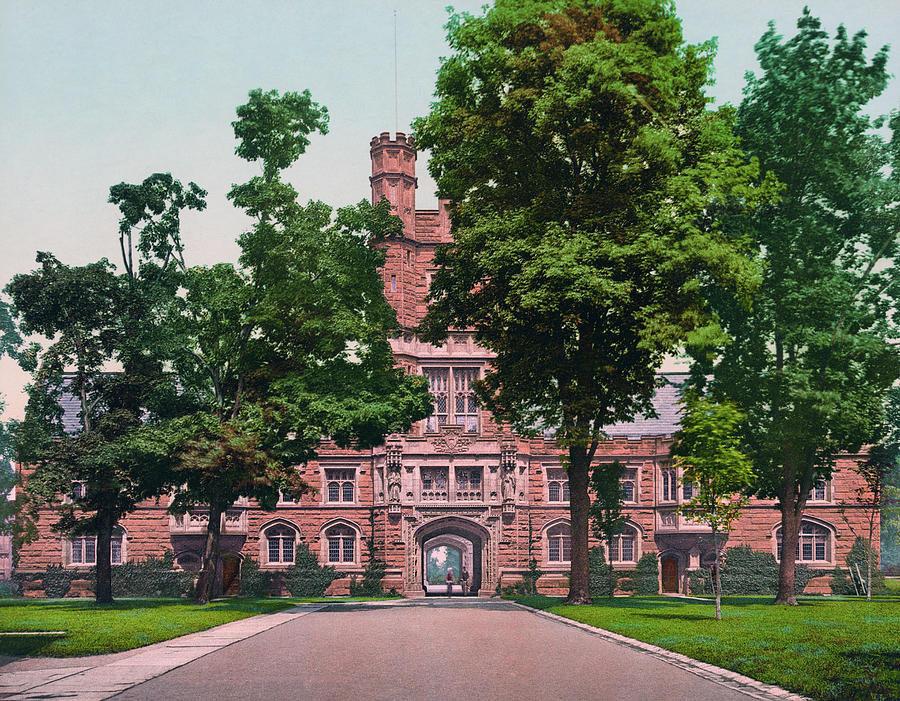 Princeton University Library - Circa 1903 Photochrom Photograph by War Is Hell Store