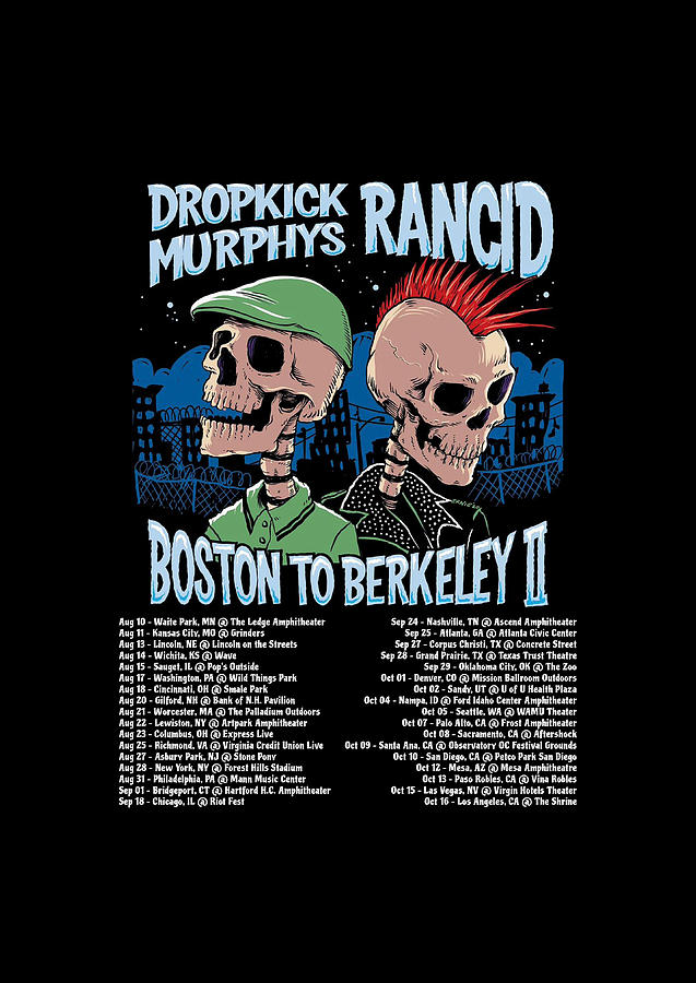 Dropkick Murphys Digital Art - Print Art Dropkick Murphys And Rancid Boston To Berkeley II Tour Dates 2021 Gk87 by Genta Kun Setiawan
