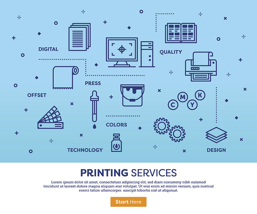 Printing Services Concept Drawing by Ilyast