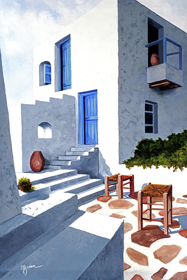 HILLTOP HOUSE- prints of oil painting Painting by Mary Grden