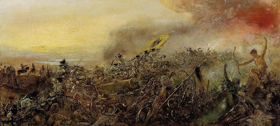 Animal Drawing - Prinz Eugen von Savoyen in der Schlacht bei Zenta  by Anton Romako Austrian