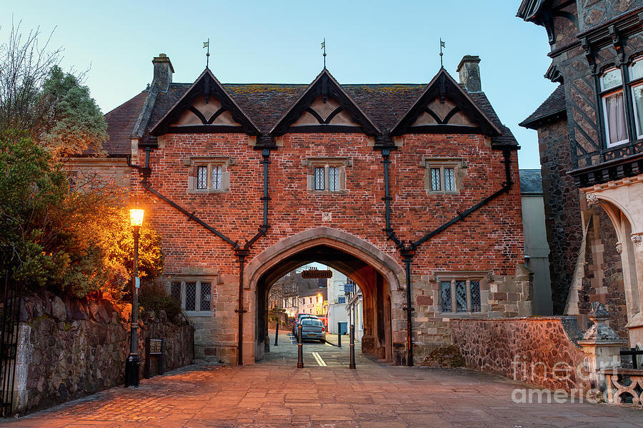 Winter Photograph - Priory Gatehouse Museum Great Malvern at Dusk by Tim Gainey