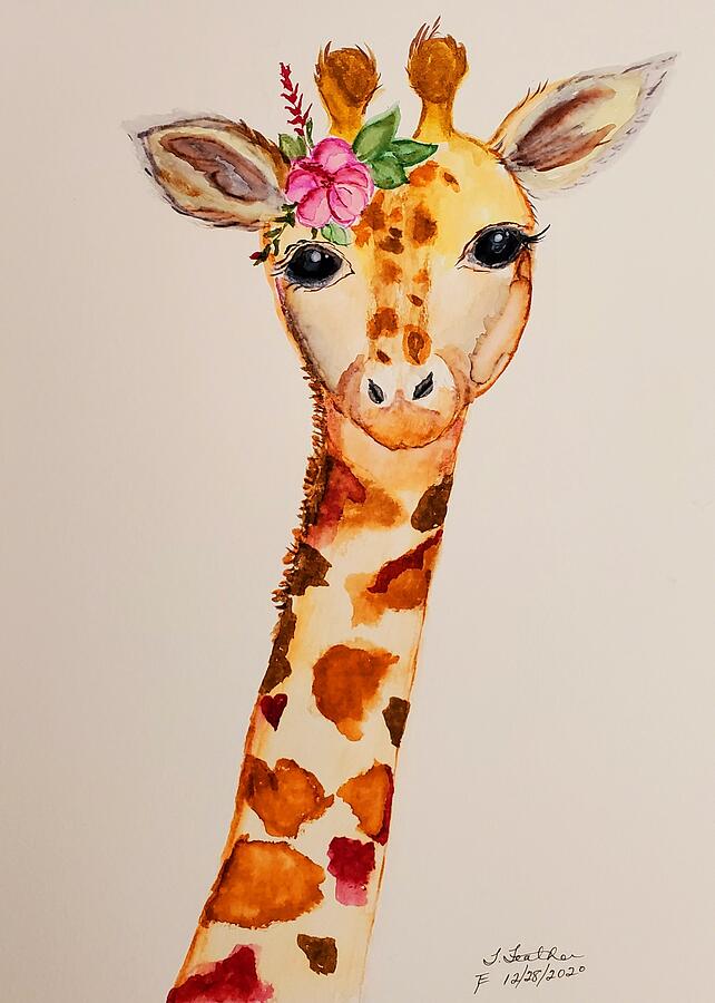 Priscilla the Giraffe Painting by Terry Feather - Fine Art America