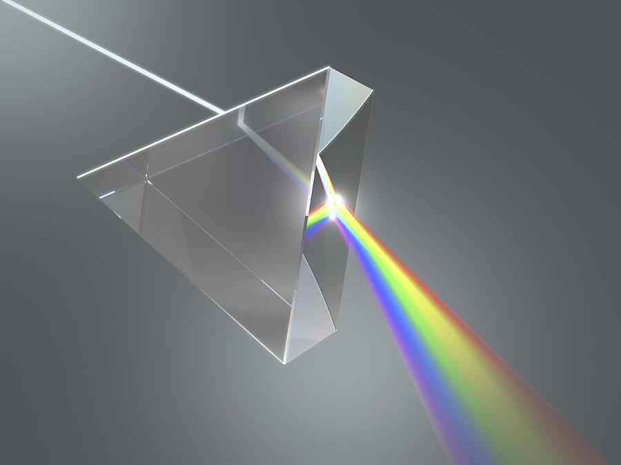 Prism and rainbow, artwork Drawing by Ktsdesign